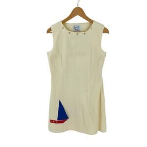 Bea & Dot ModCloth Cream Sleeveless Cotton Blend Sailboat Dress Sz L